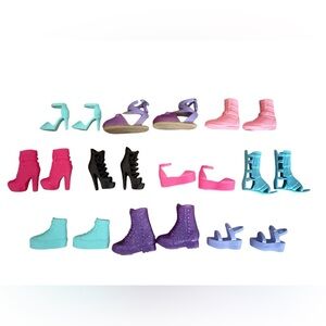 10 pairs of Barbie doll shoes newer styles